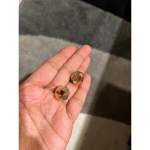gold earring gold studs metal earring gold knot bow earrings abstract chunky big